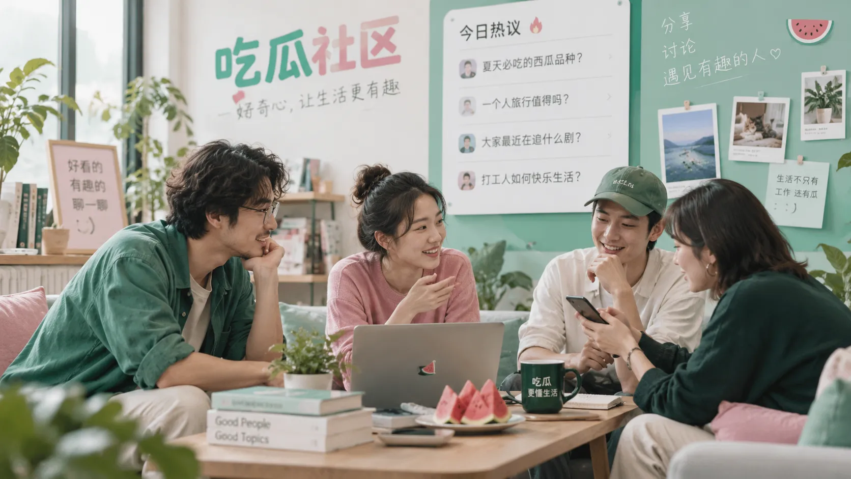 吃瓜社区话题讨论示意