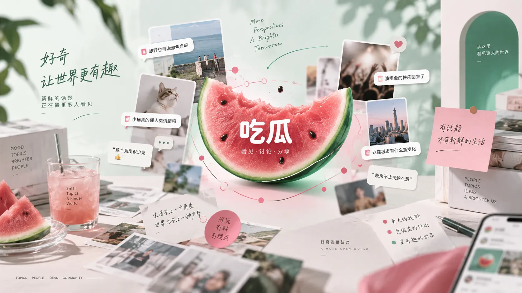 吃瓜网热点内容浏览界面示意
